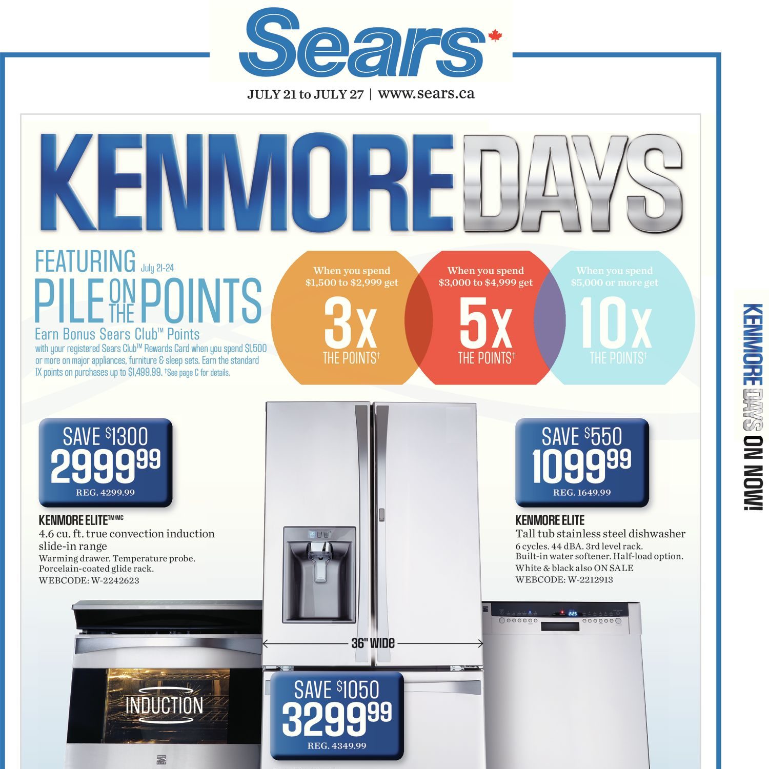 Sears Weekly Flyer Kenmore Days on Now! Jul 21 27