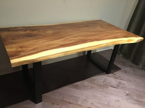 [Costco] Costco.ca (5x Aeroplan Bonus) - 100% solid acacia live edge dining table w/ chrome base ...