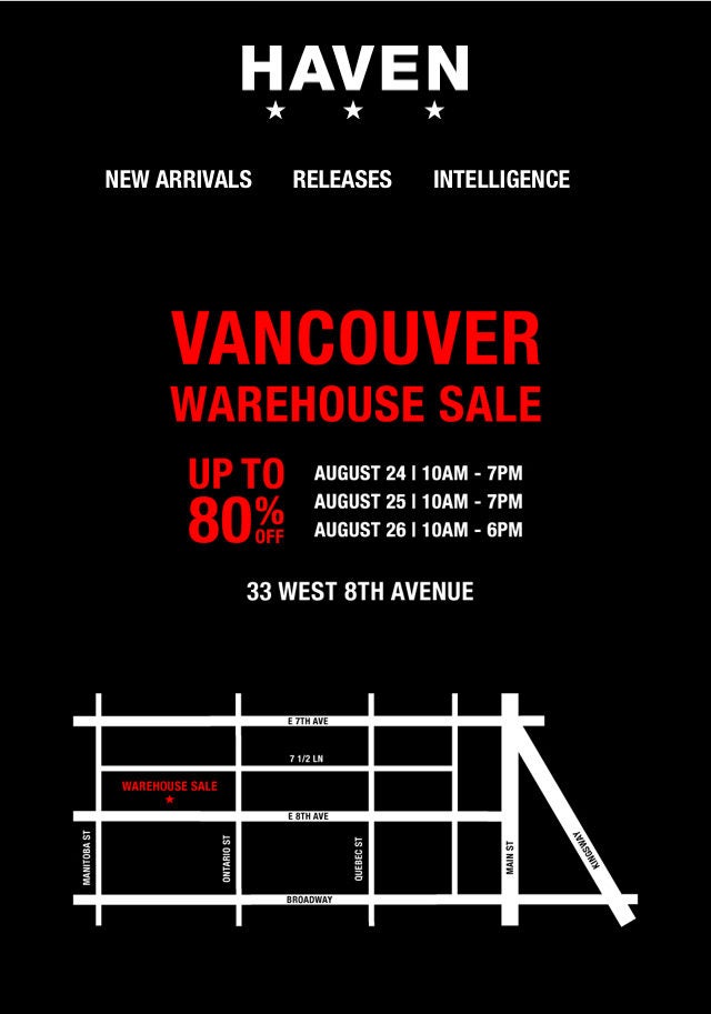 [Haven] up to 80 off Toronto and Vancouver warehouse sale