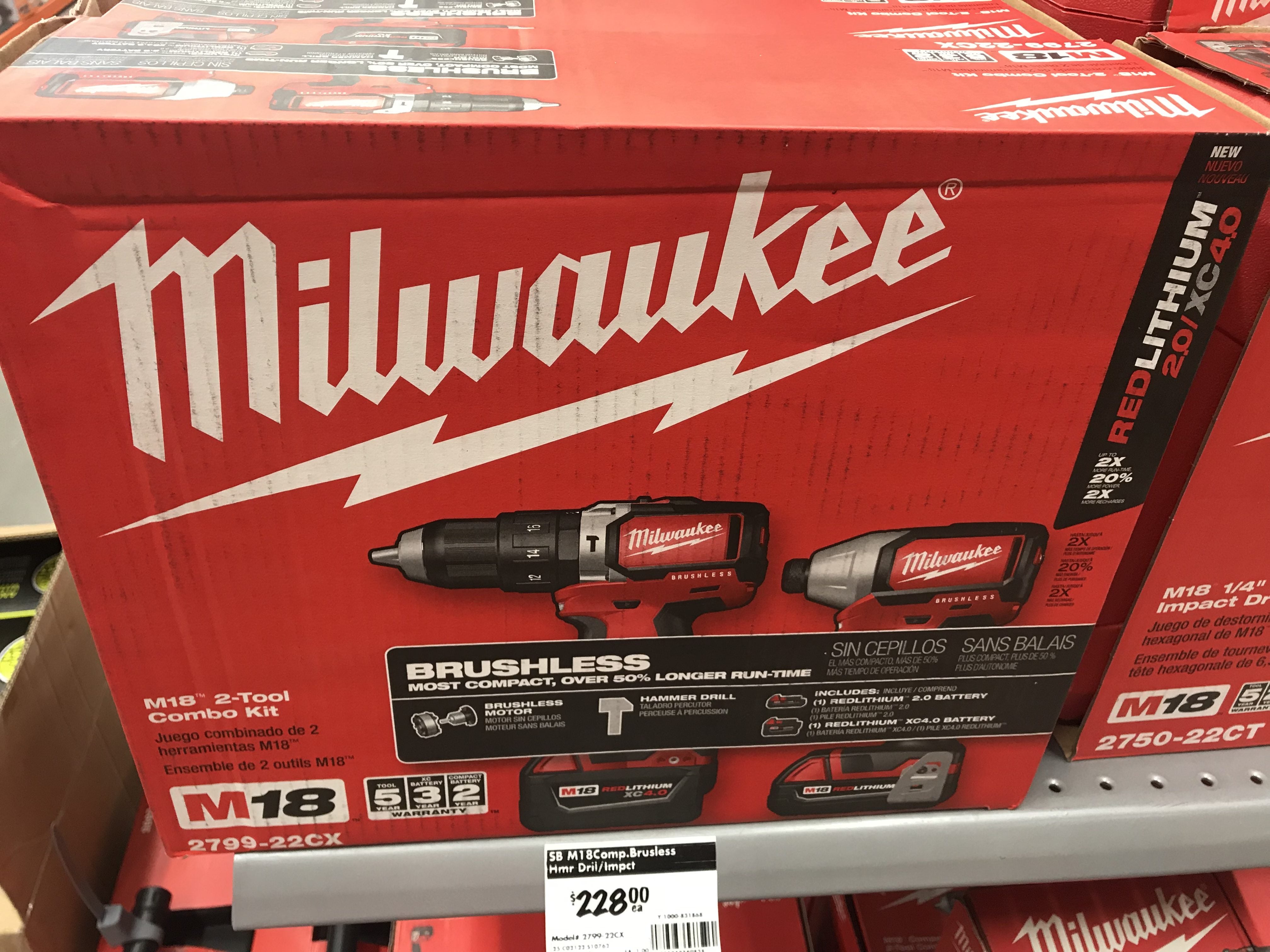 [Home Depot] Milwaukee brushless 18v hammer drill and impact driver