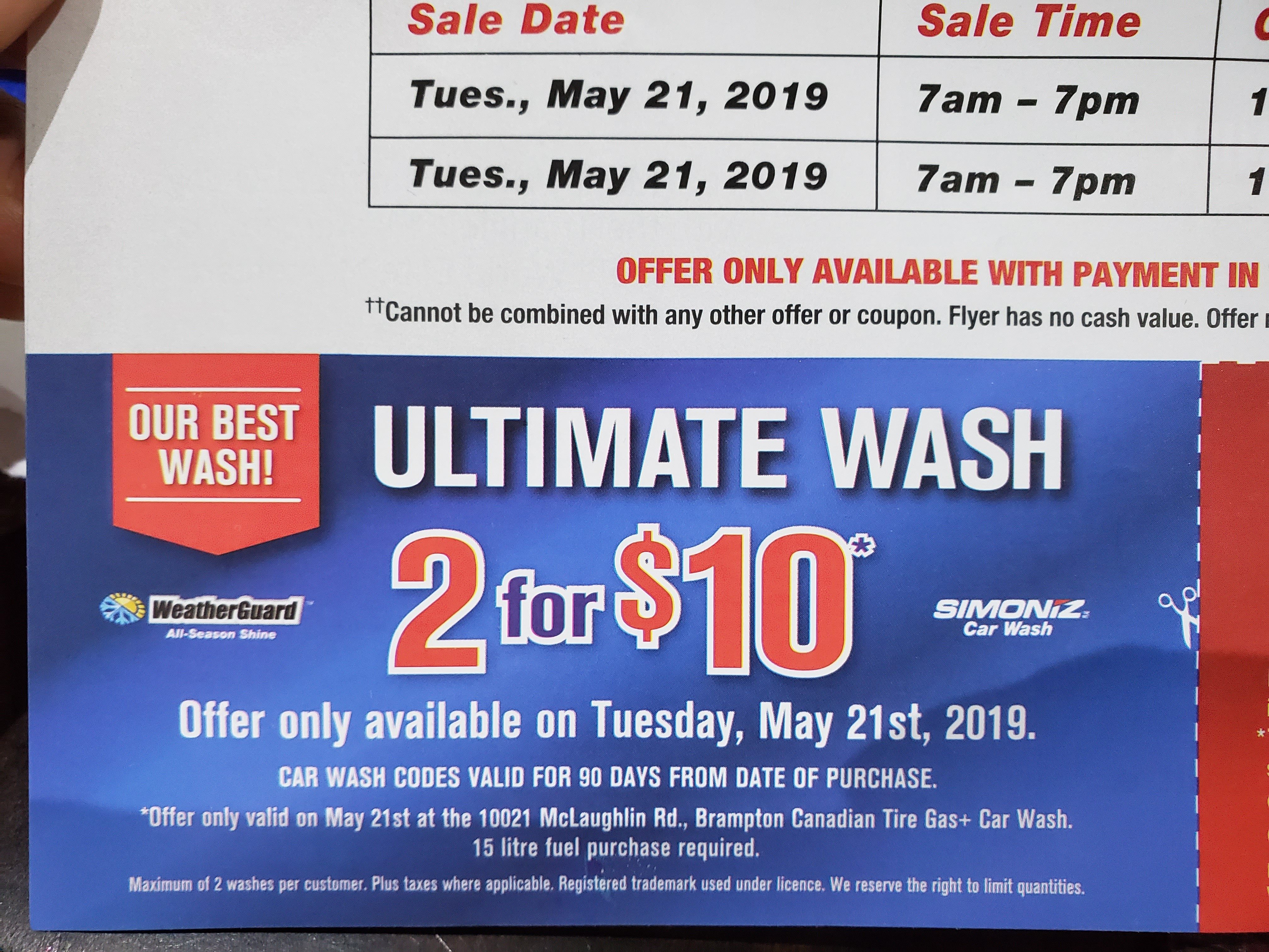 Canadian Tire 5 Ultimate Washes - One Day Only Maybe Ymmv - Redflagdealscom Forums