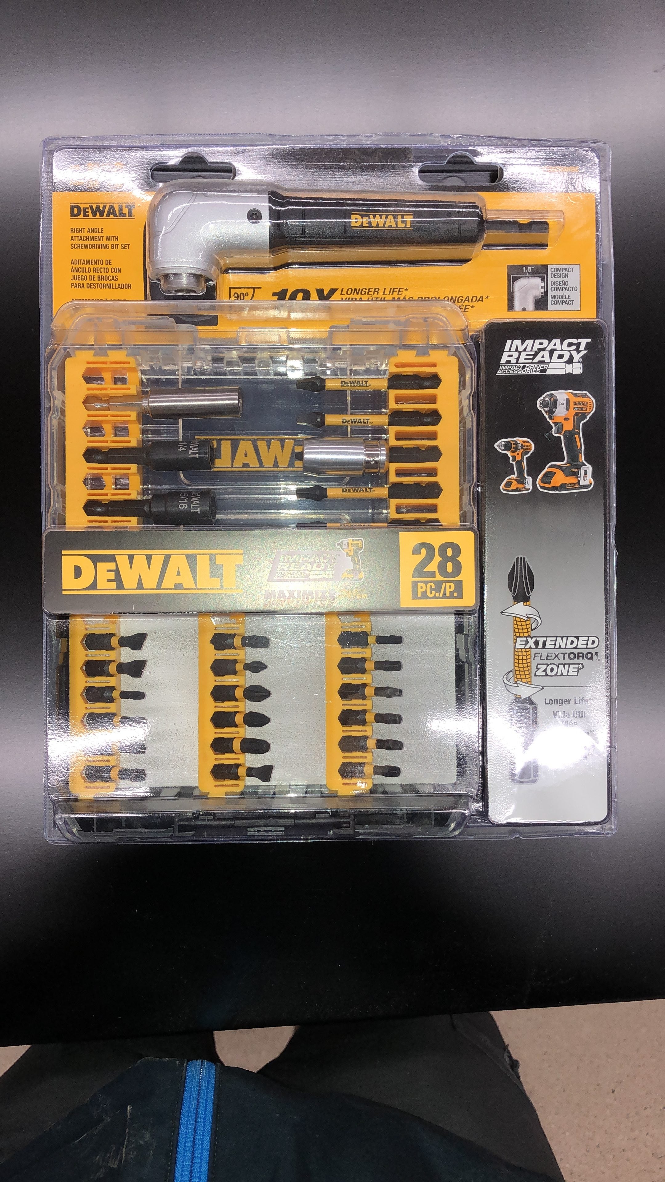 Dewalt 28pc bit set best sale with right angle attachment