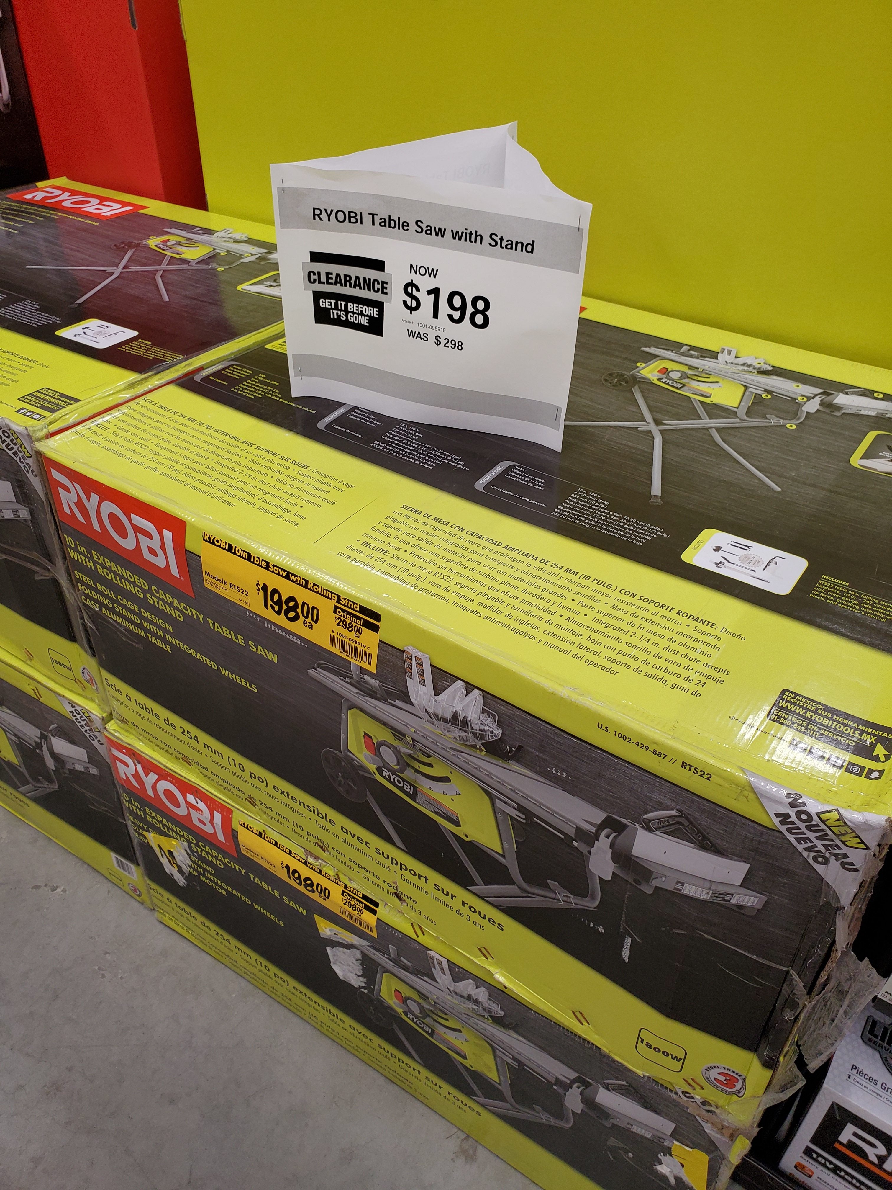 Home depot best sale ryobi table saw