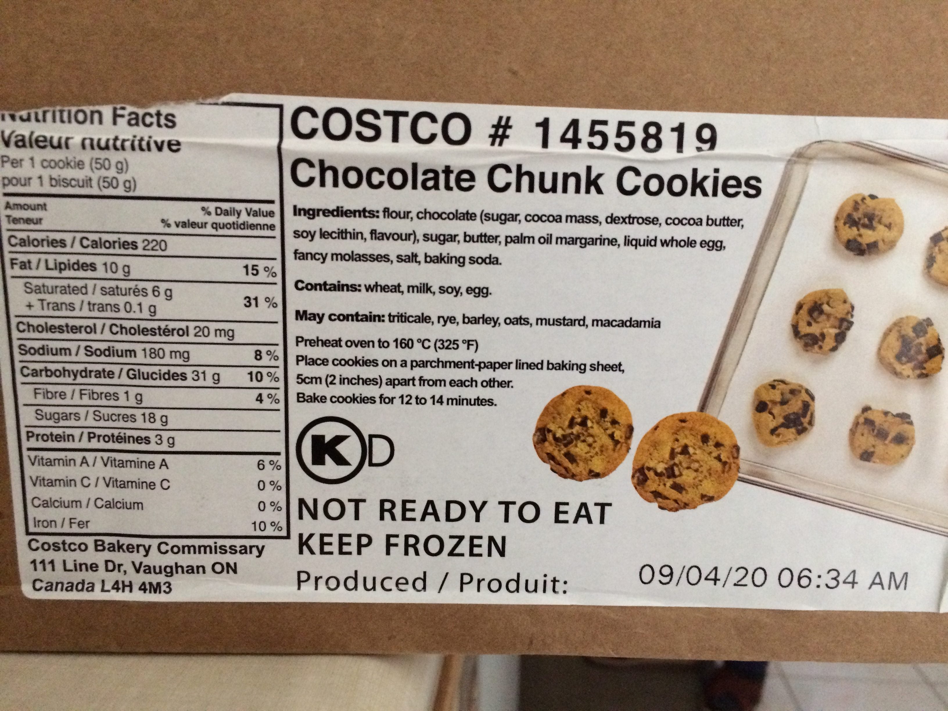 Costco Kirkland Signature Frozen Chocolate Chip Cookie Dough Pack Of 120 Page 4 Redflagdeals Com Forums