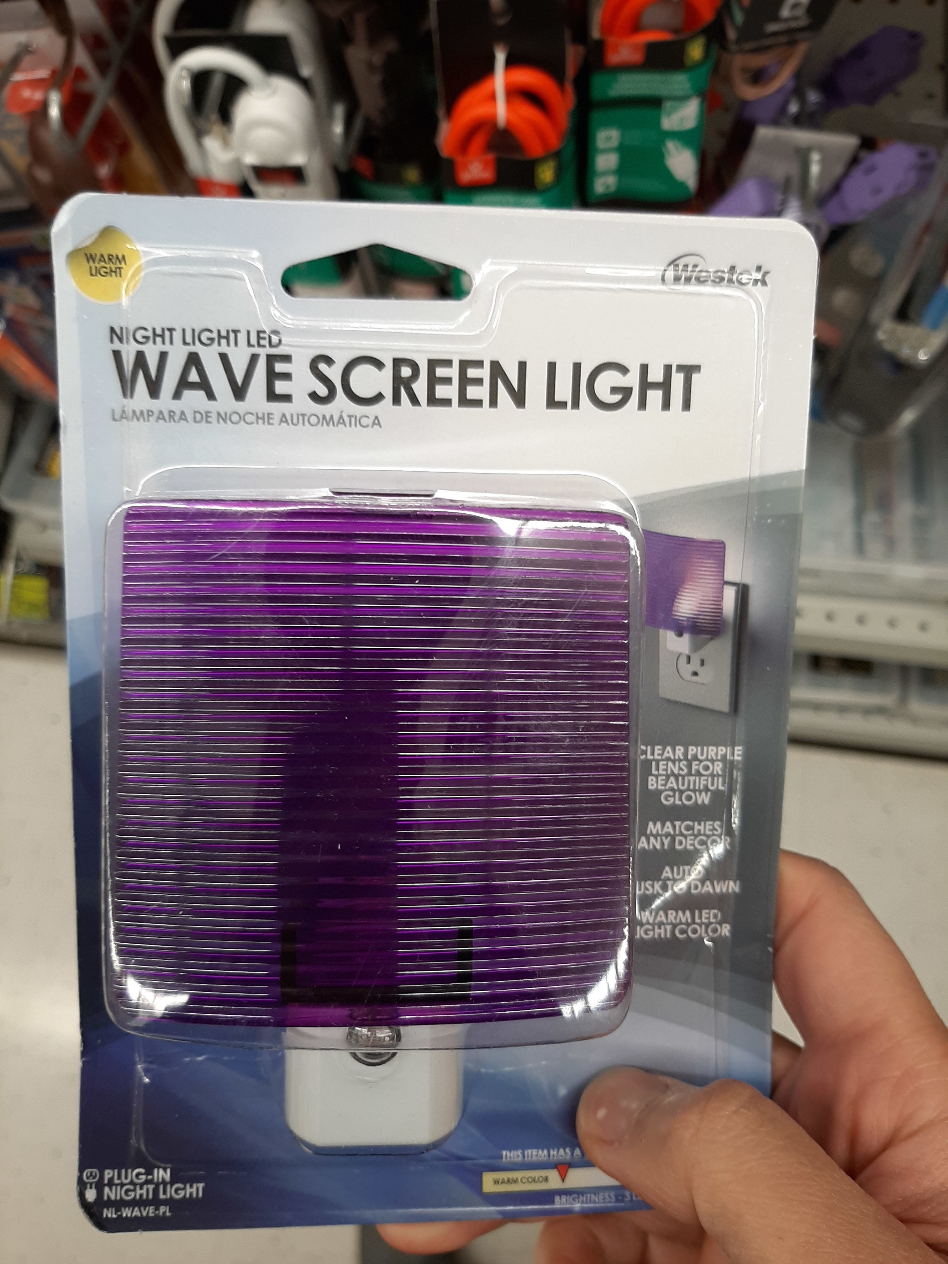 Westek Purple Wave Translucent Screen Automatic LED Night Light NL-WAVE-PL  - The Home Depot