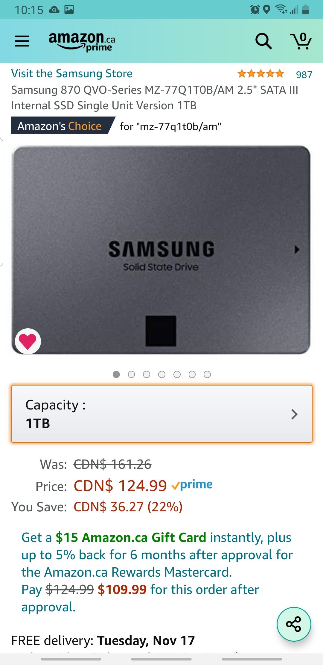 Ortak seçim rozet yelken  Amazon]124.99$ Samsung 870 QVO-Series MZ-77Q1T0B/AM 2.5