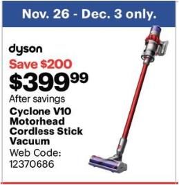 Buy] $399 Dyson V10 Motorhead Cordless Stick Vaccum Nov 26 - Dec 3 - RedFlagDeals.com Forums