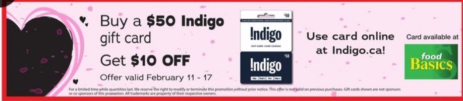  Foodbasics 50 Chapters Indigo Gift Card For 40 At FoodBasics 