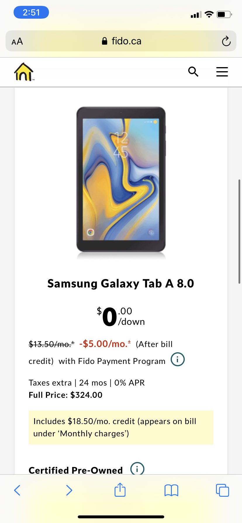 [Fido] [Fido] 2GB LTE Data Plan 15, BYOD, no contract, + tablet with 2 yr contract (Read OP