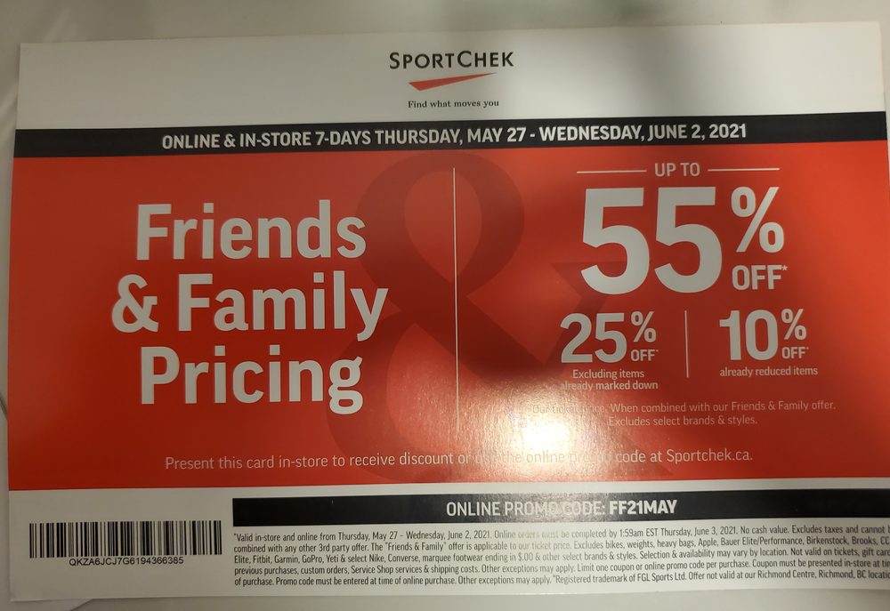[Sport Chek] Friends And family sale is back Forums