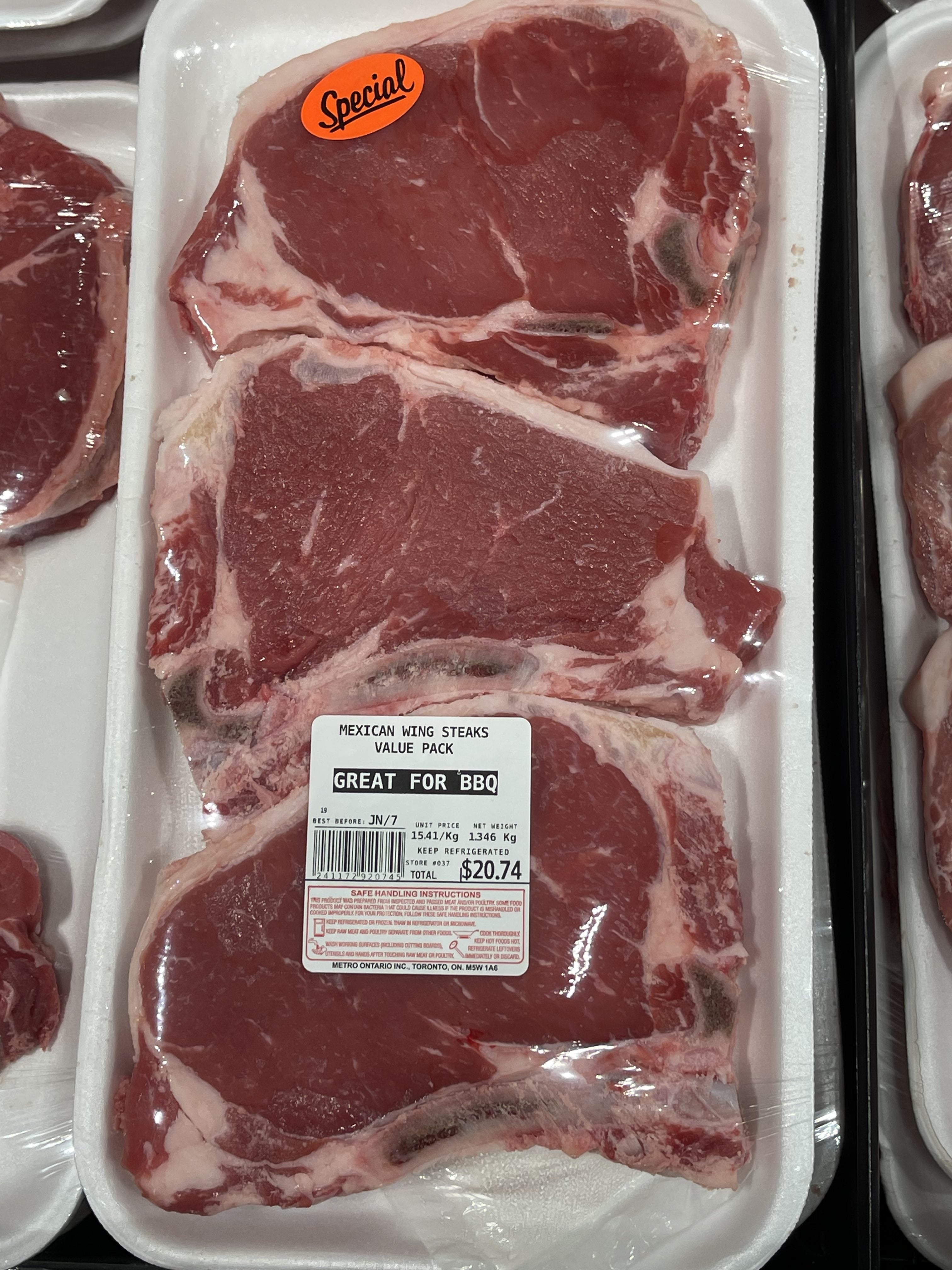 Metro] T-Bone or Wing Steak for $7/lb at Metro. From Mexico and ungraded -  Page 3 - RedFlagDeals.com Forums