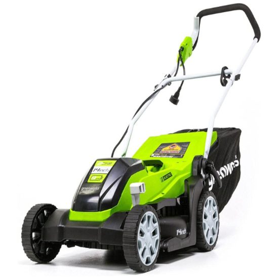 6. Best Budget Pick: Greenworks Corded Lawn Mower MO09B01