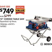 Bosch 10" Cored Table Saw