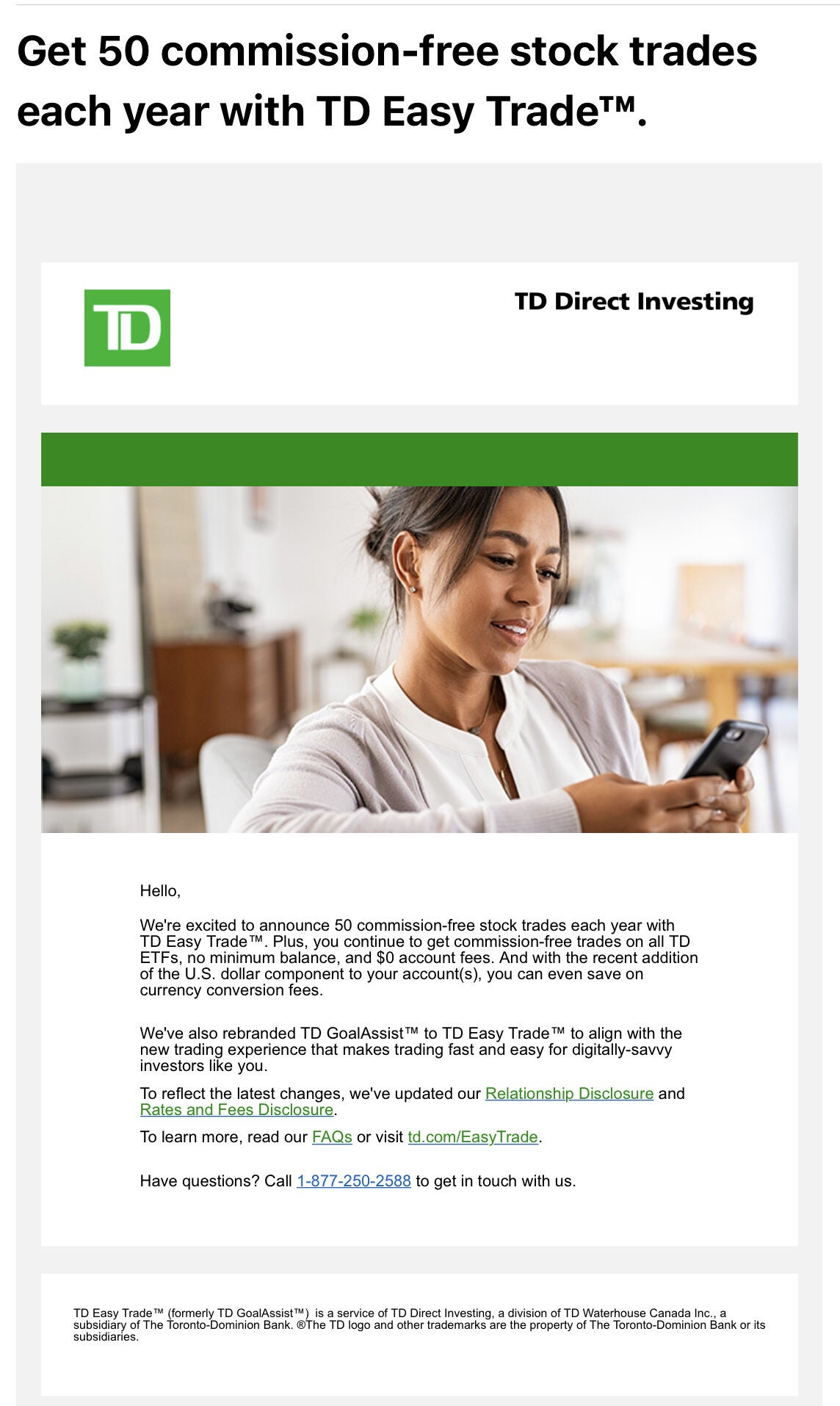 Td direct investing redflagdeals integrated investment