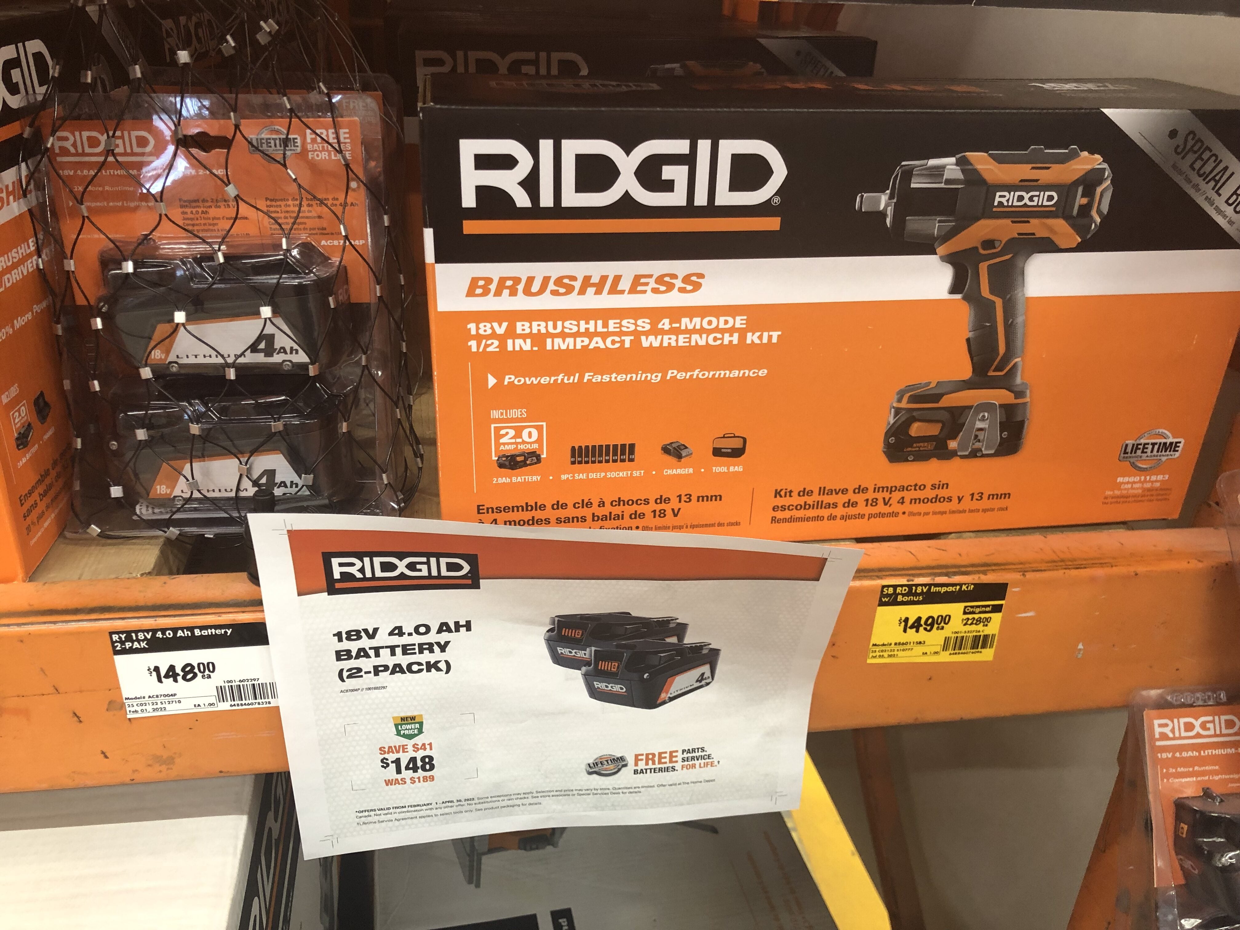 Home Depot Ridgid 18V 1 2 inch Impact wrench kit for 149 Page