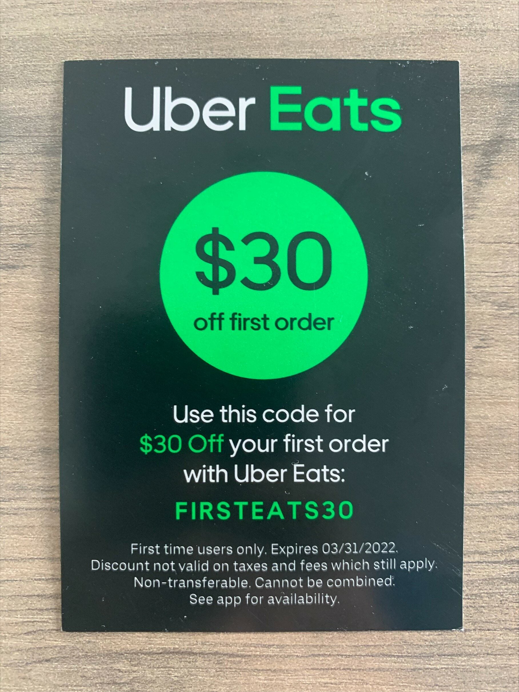 Uber Eats] $30 OFF first order + FREE delivery for 30 Days (First time  users only) YMMV - RedFlagDeals.com Forums
