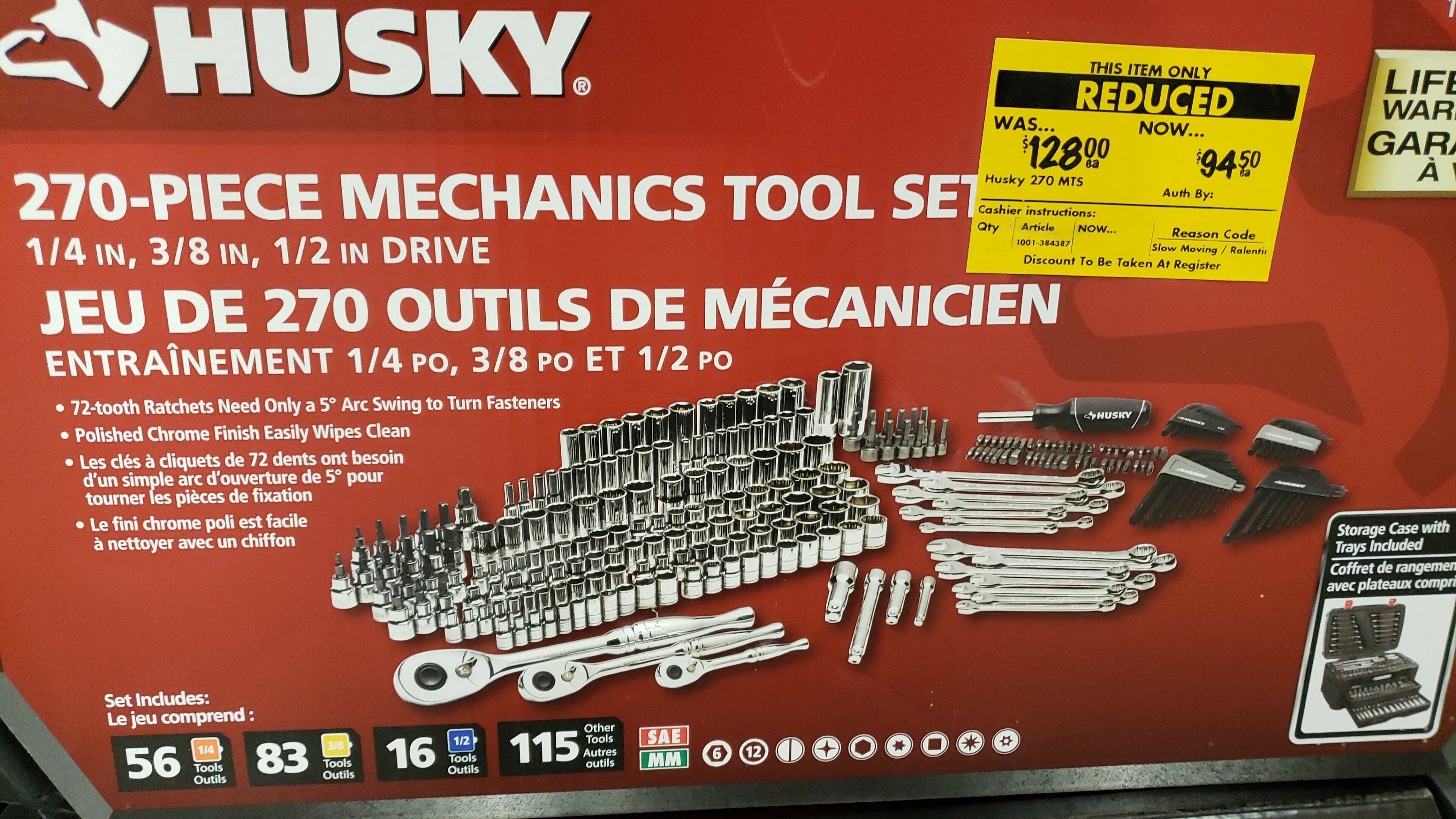Home Depot] YMMV - $94.40 - Husky 270 Piece Mechanics Tool Tool set -  RedFlagDeals.com Forums