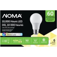 Noma A1960W LED Light Bulbs, 6-Pack