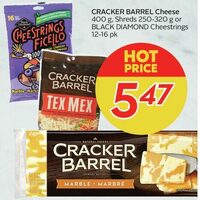 Cracker Barrel Cheese, Shreds or Black Diamond Cheestrings