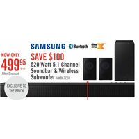 Samsung 520 Watt 5.1 Channel Soundbar & Wireless Subwoofer 