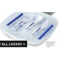 Salad Container With Dressing Container and Cutlery