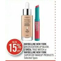 Maybelline New York Green Edition Lip Blush, L'oreal True Match Or Maybelline New York Superstay Makeup Products