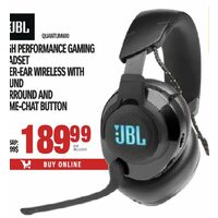 JBL High Performance Gaming Headset Over-Ear Wireless With Sound Surround and Game-Chat Button