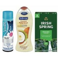 Gillette or Venus Shave Preps, Softsoap or Irish Spring Body Wash or Irish Spring Bar Soap