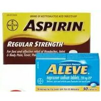 Aspirin Tablets or Alive Pain Relief Products 