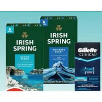 Irish Spring Bar Soap or Gillette Clinical Antiperspirant/Deodorant