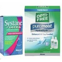 Systane Eye Drops or Opti-Free Lens Solution Twin Pack 
