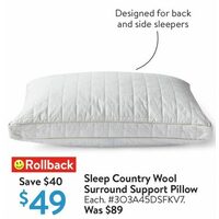 Sleep Country Wool Surround Support Pillow