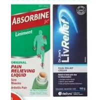 Absorbine Jr. Liniment Liquid or Livrelief Topical Pain Relief Cream