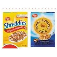 PC Blue Menu Granola, Post Shreddies or Honey Bunches of Oats Cereal