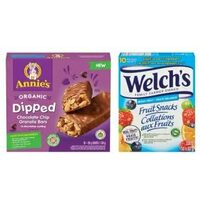 Annie's Organic Granola Bars Or Welch's Fruit Snacks