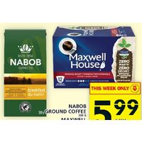 Nabob Ground Coffee, Maxwell House Pods