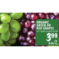 Organic Green Or Red Grapes