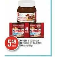 Nutella & Go! Or PC Chocolate Hazelnut Spread 