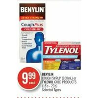 Benylin Cough Syrup Or Tylenol Cold Products 