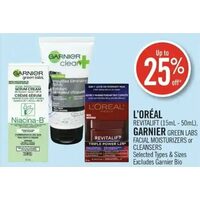 L'oréal Revitalift, Garnier Green Labs Facial Moisturizers Or Cleansers