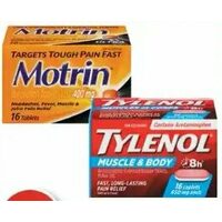 Motrin Or Tylenol Pain Relief Products