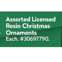 Licensed Resin Christmas Ornaments