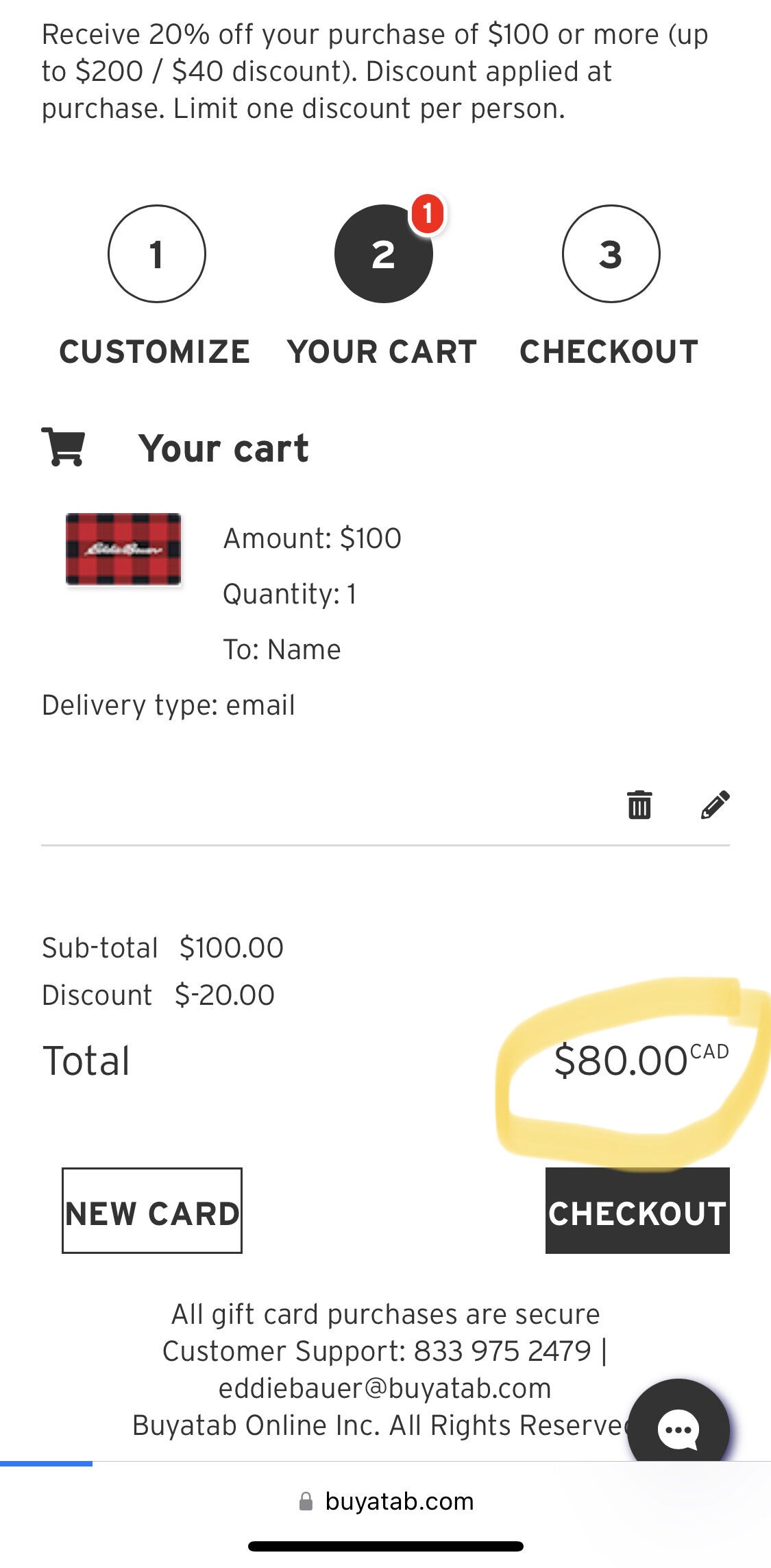 [Eddie Bauer] Nov. 11 to 15 Hot! Get 20 Off Your Gift Card Purchase