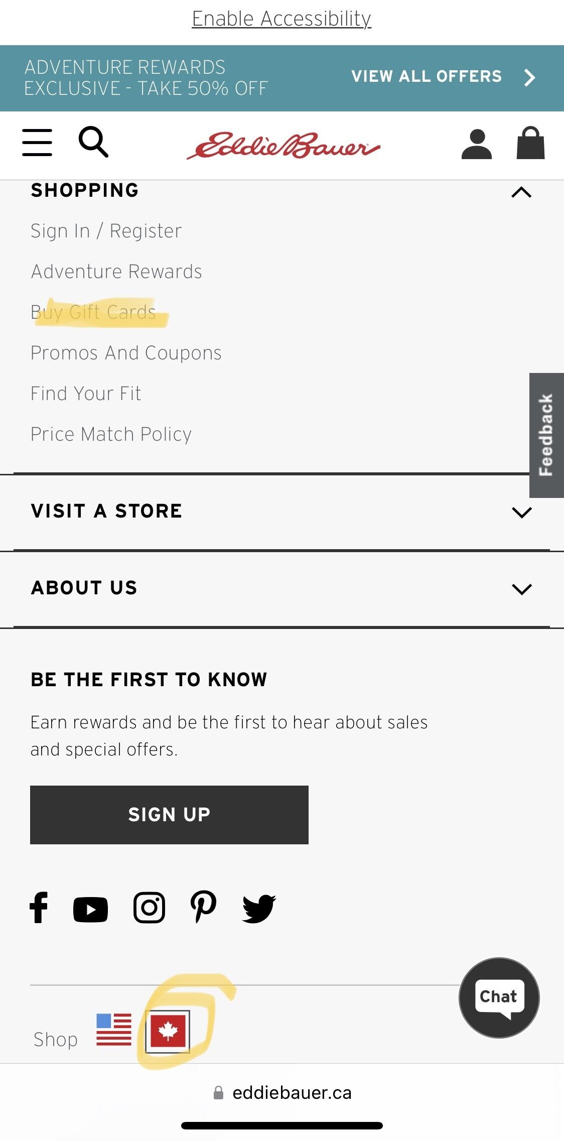 Eddie Bauer Gift Card