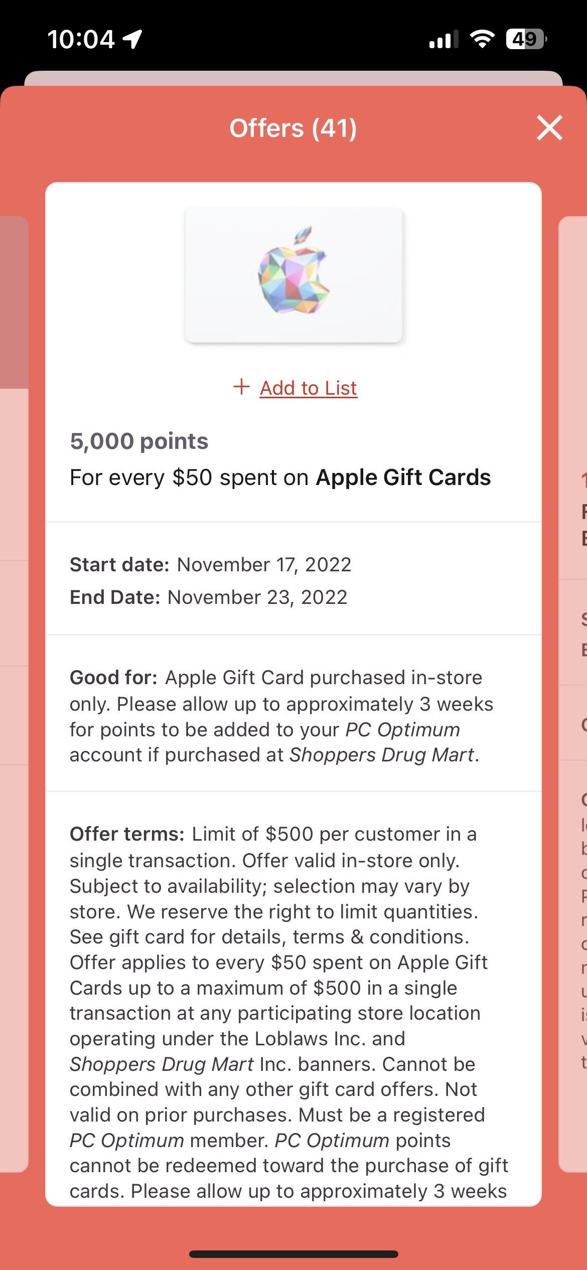 Apple Gift Card Deal: Get 5,000 PC Optimum Points with Every $50 Purchase •  iPhone in Canada Blog