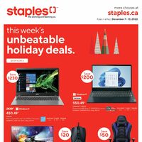 Staples - Weekly Deals - Unbeatable Holiday Deals (NB) Flyer