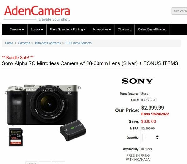 Get a Sony Alpha 7 II for 40% off during Black Friday 2022