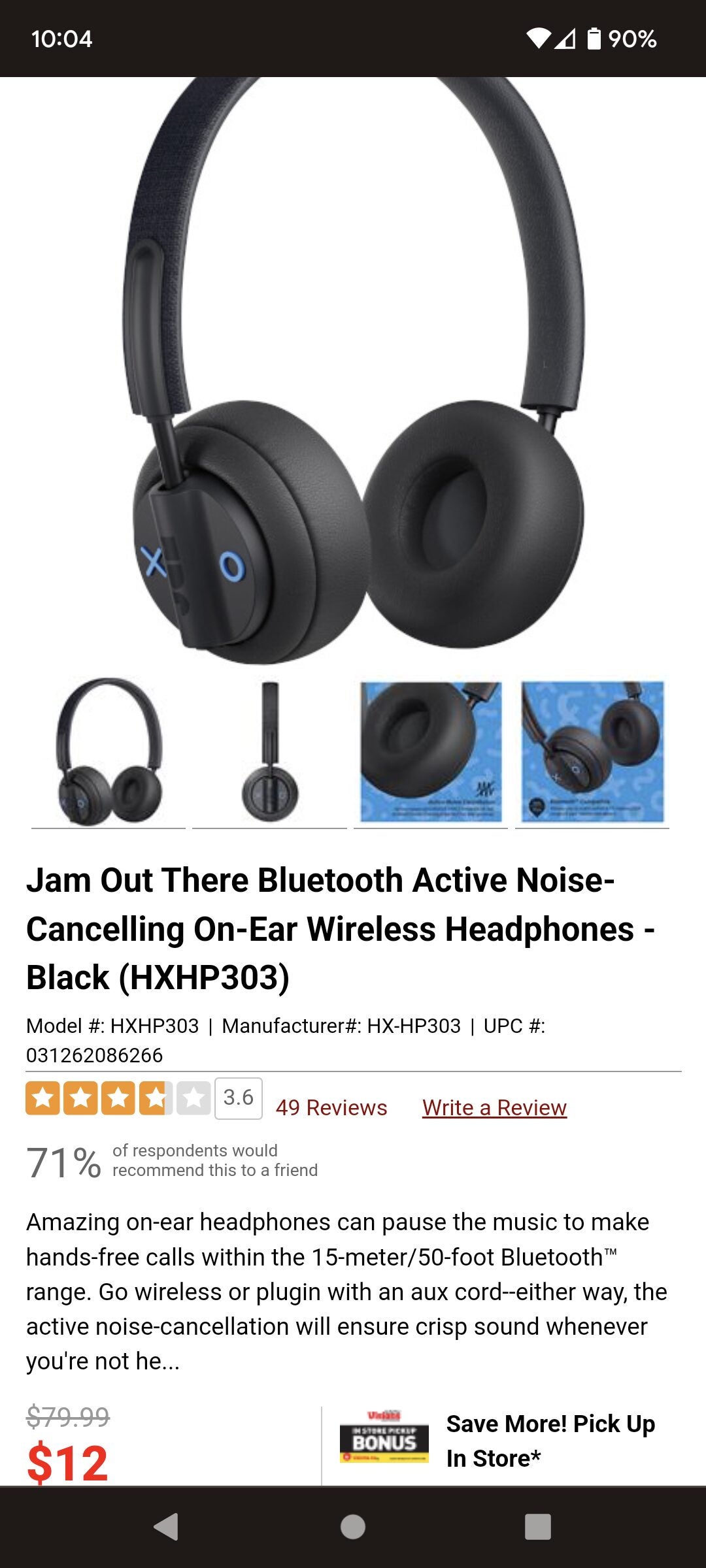 Out There On-Ear Wireless Headphones (HX-HP303)