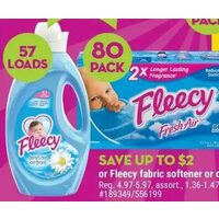 Fleecy Fabric Softener or Dryer Sheets 