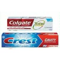 Crest Cavity Protection, Arm & Hammer or Colgate Total Toothpaste